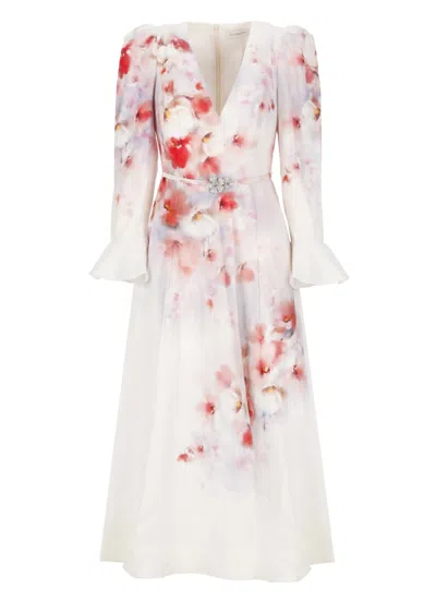 ZIMMERMANN ZIMMERMANN CRUSH FRILL SLEEVED MIDI DRESS