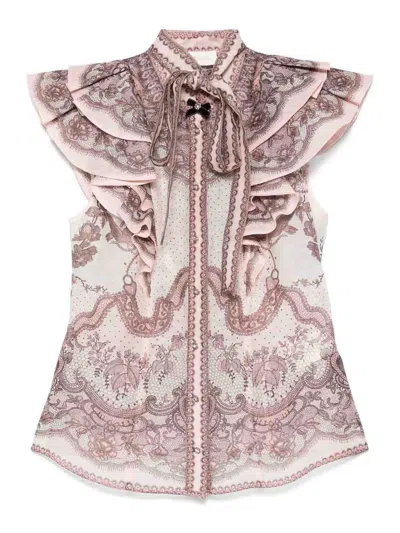 Zimmermann Crush Frilled Fitted Blouse