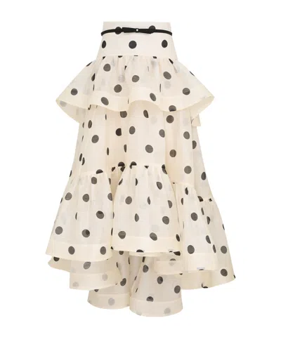 Zimmermann 'layered Belted High-waist Skirt' In Multicolor