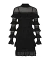 Zimmermann Zimmerman Crush High Neck Frilled Mini Dress In Black Polyester In Black