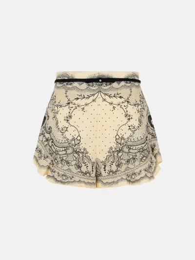 Zimmermann 'crush' Ivory Linen Shorts