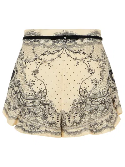 Zimmermann 'crush' Ivory Linen Shorts Women