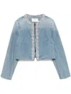 Zimmermann Womens Crush Embellished-trim Denim Jacket Blue Moon Xs In Blue