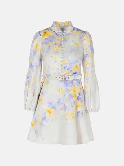 Zimmermann 'crush' Lilac Linen Dress In Liliac