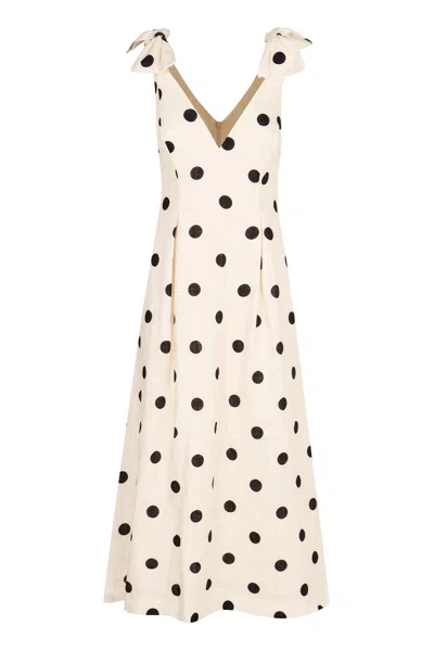 Zimmermann Crush Linen Dress In Neutral
