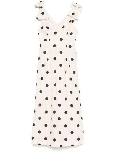Zimmermann Crush Linen Midi Dress In White
