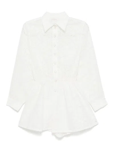 Zimmermann Crush Linen Playsuit In White
