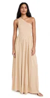 Zimmermann Crush Asymmetric Metallic Crepe Maxi Dress In Gold