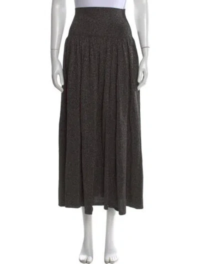 Pre-owned Zimmermann Crush Metallic Flare Skirt Long Skirt