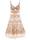 Zimmermann Crush Twist Front Midi Dress In Neutrals