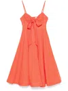 Zimmermann Womens Crush Shoulder-straps Linen Midi Dress Red Xxs In Orange