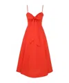 Zimmermann Womens Crush Shoulder-straps Linen Midi Dress Red Xxs In Red