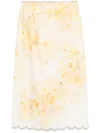 Zimmermann Women Printed Linen Crush Skirt In Yellow