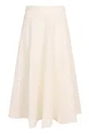 Zimmermann Crush Cotton Midi Skirt In Neutral