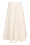 Zimmermann Crush Cotton Midi Skirt In Neutral