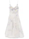 Zimmermann Crush Belted Twist-front Embellished Floral-print Linen And Silk-blend Organza Midi Dress In Weiss