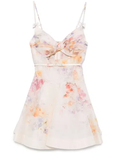 Zimmermann Crush Twist Floral Print Mini Dress