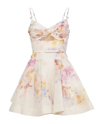Zimmermann Crush Twist Floral Print Mini Dress