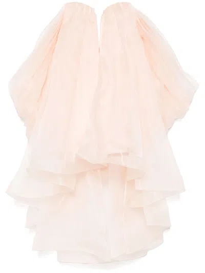 Zimmermann Womens Peach Crush Strapless Silk-organza Mini Dress In Pink