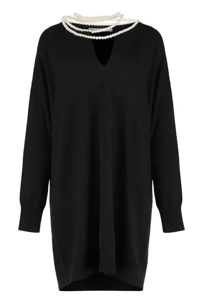 Zimmermann Crush Mini Wool Knit Dress In Black