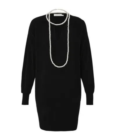 Zimmermann Crush Mini Wool Knit Dress In Black