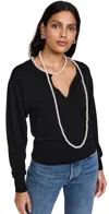 Zimmermann Crush Necklace-detailed Merino Wool Sweater In Black