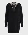 Zimmermann Crush Mini Wool Knit Dress In Black