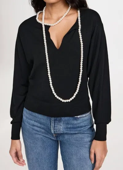 ZIMMERMANN CRUSH NECKLACE SWEATER IN BLACK