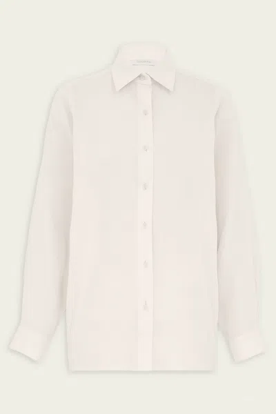 Zimmermann Crush Oversized Shirt In Cream In Neutral