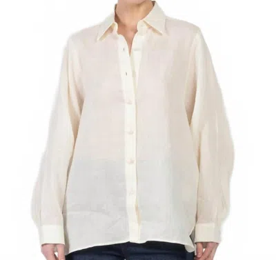 Zimmermann Crush Oversized Shirt In Cream In White