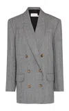 Zimmermann Crush Oversized Wool-blend Blazer In Grey