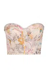 Zimmermann Crush Paneled Linen-silk Corset Top In Multi