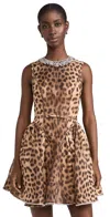 Zimmermann Crush Crystal-embellished Paneled Leopard-print Linen And Silk-blend Mini Dress In Leopard