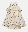 Zimmermann Womens Cream Black Dot Crush High-low Tiered Linen And Silk-blend Midi Skirt Xs In White