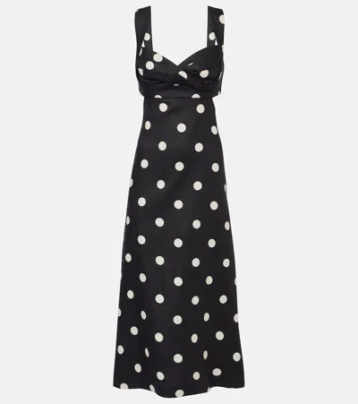 Zimmermann Polka Dots Midi Crush Dress In Multicolor