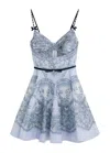 Zimmermann Crush Embellished Velvet-trimmed Printed Linen And Silk-blend Mini Dress In Multi Print