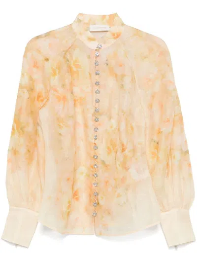 Zimmermann Crush Printed Linen Shirt
