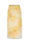 Zimmermann Women Printed Linen Crush Skirt In Yellow