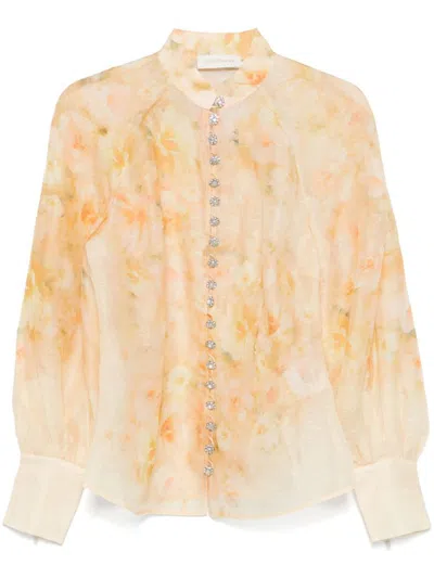ZIMMERMANN ZIMMERMANN CRUSH PRINTED LINEN SHIRT