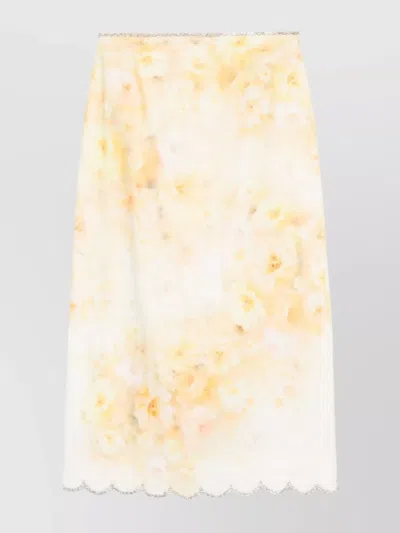 ZIMMERMANN CRUSH PRINTED LINEN SKIRT