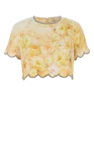 Zimmermann Crush Printed Linen Top
