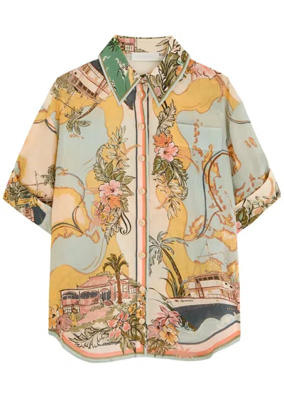 ZIMMERMANN ZIMMERMANN CRUSH PRINTED RAMIE SHIRT