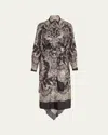 Zimmermann Crush Shirt Midi Dress In Black Locket In Black Locket