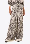 Zimmermann Wide Crush Trousers In Silk Women In White