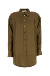 Zimmermann Camicia Crush In Seta Verde Oliva Donna