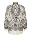 Zimmermann Crush Printed Silk Shirt In Ivory