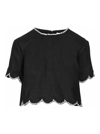 ZIMMERMANN CRUSH SCALLOPED CROP TOP