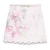 Zimmermann Crush Scalloped Mini Skirt In Pink