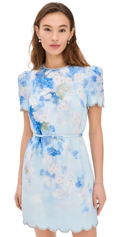 Zimmermann Crush Mini Dress In Blue