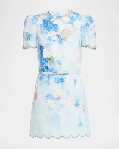 ZIMMERMANN CRUSH SCALLOPED SHIFT DRESS